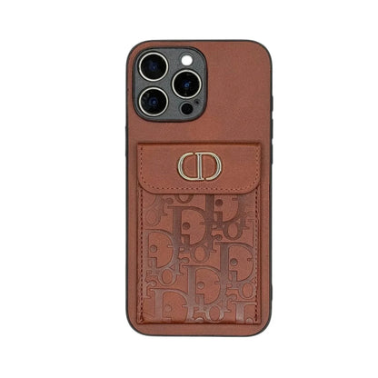 DR Oblique Flap Pocket Leather Case - Saddle BrownFor iPhone 12-18 Series