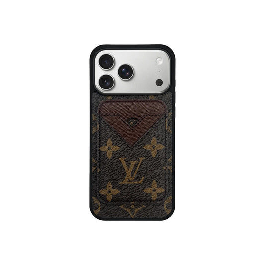 Retro Letter Card Pocket iPhone Case Position 1