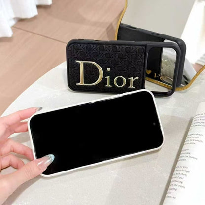 Luxury Cannage Weave iPhone Case with Gold Dior Logo