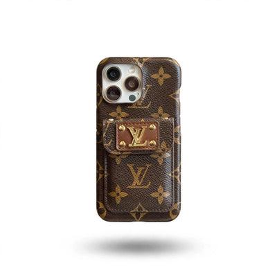 Monogram Canvas Back Card Holder Classic Ophidia Leather iPhone Case 13-18 Pro & Pro Max