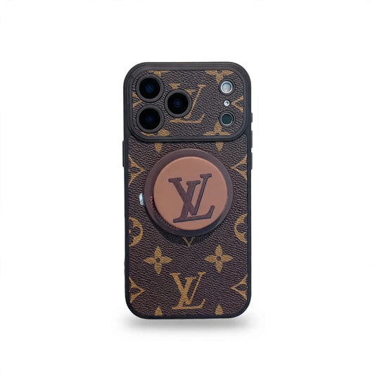 Luxury Monogram Leather Magsafe Phone Case Stand Function for iPhone 13-18 Pro & Pro Max