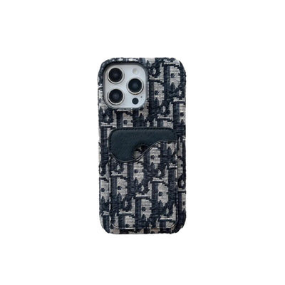 Dior Luxury Wallet Case with Strap - iPhone 12-18 Pro & Pro Max