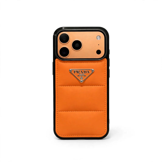 Luxury Puffer Pocket Logo Case - iPhone 12-18 Pro & Pro Max
