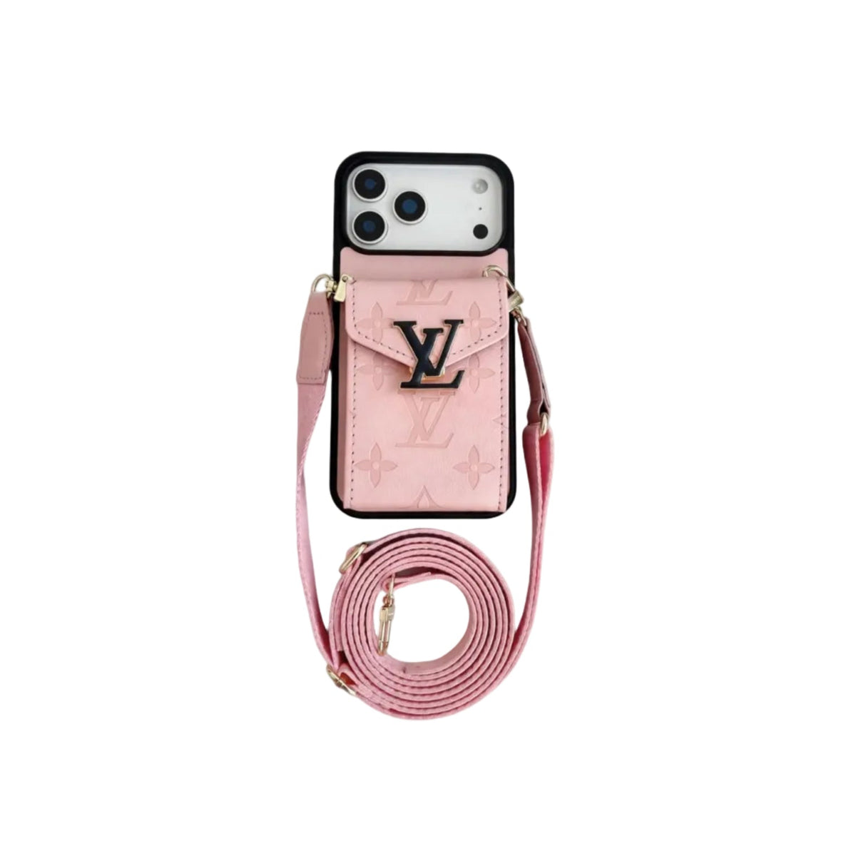 LV Luxury Phone Case with Card Holder For iPhone 12-18 Pro & Pro Max