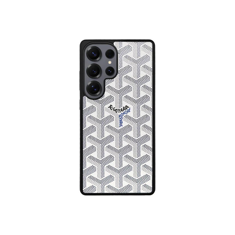 Premium White GYD-Style Pattern with Magsafe Option for Samsung S22-S26 Series