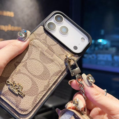 Luxury Designer Case with AirPods Pouch - iPhone 12-18 Pro & Pro Max