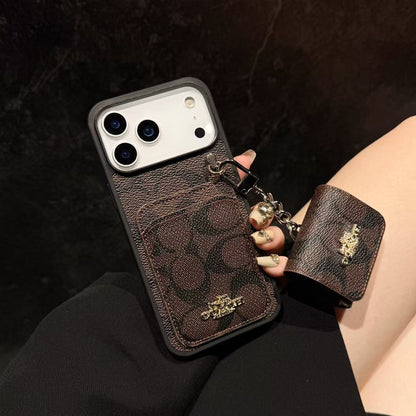 Luxury Designer Case with AirPods Pouch - iPhone 12-18 Pro & Pro Max