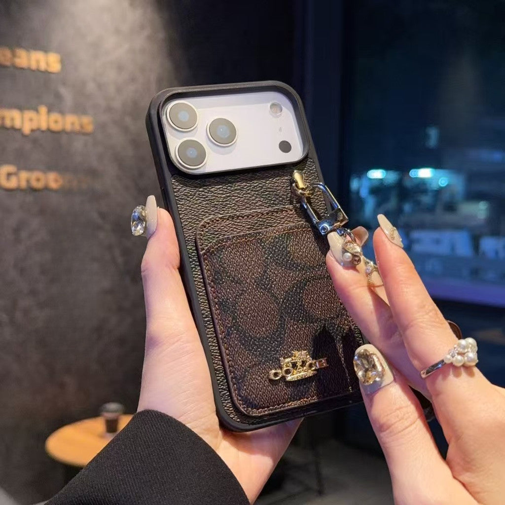Luxury Designer Case with AirPods Pouch - iPhone 12-18 Pro & Pro Max