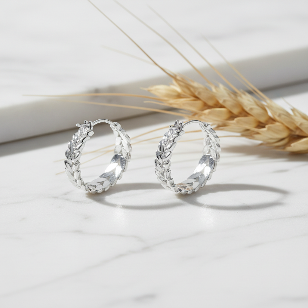 Wheat Ear Silver Earrings - Fastshopcase