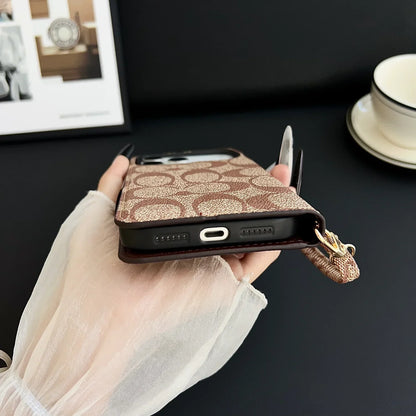 Luxury Wallet Case with Wrist Strap - iPhone 12-18 Pro & Pro Max