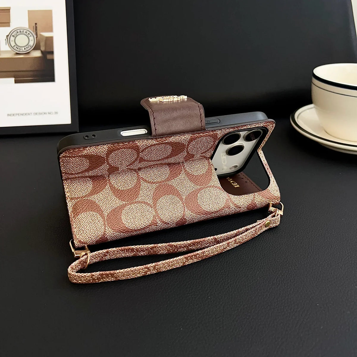 Luxury Wallet Case with Wrist Strap - iPhone 12-18 Pro & Pro Max